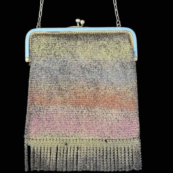 Rainbow Pastel Enamel Mesh Chainmail Purse, Vintage Purse, Antique,DiscoLemonade - Picture 1 of 2